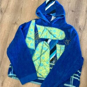 UniqornBoho Upcycled Hoodie Recycled Towel and vintage fabrics